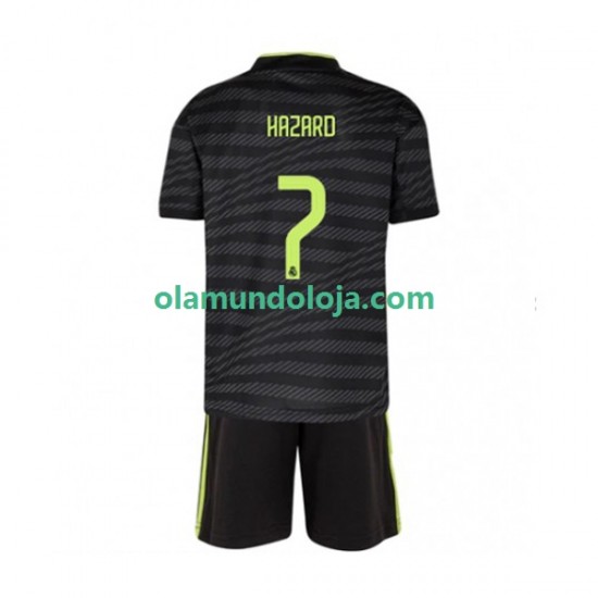 Camisola Real Madrid Eden Hazard 7 Criança Equipamento Terceiro 2022-2023 Manga Curta